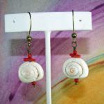 Coral And Shell Earrings